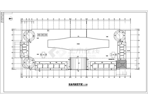 某长117.21米 宽43.45米CAD地下1层地上四层商场建筑设计 含详图-图一
