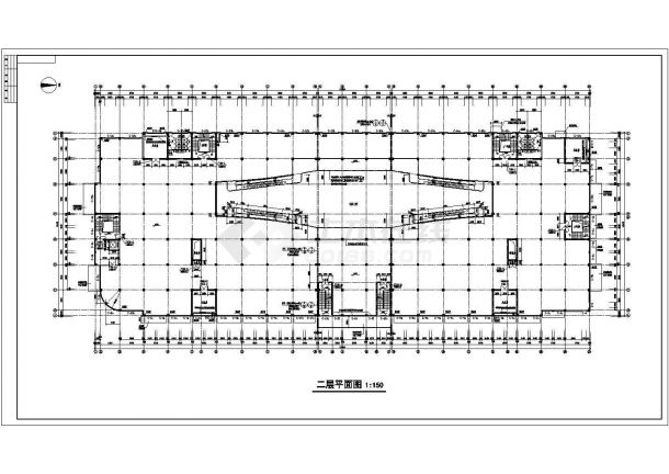 某长117.21米 宽43.45米CAD地下1层地上四层商场建筑设计 含详图-图二