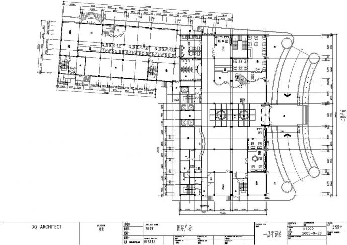 某地国际广场平面图设计施工CAD图纸_图1