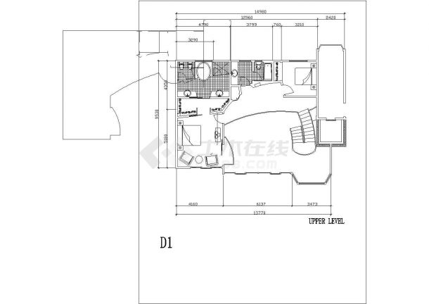 国外别墅规划设计方案施工CAD图纸-图二
