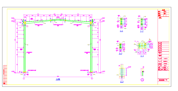 某地轻型门钢厂房节点详图CAD图纸_图1