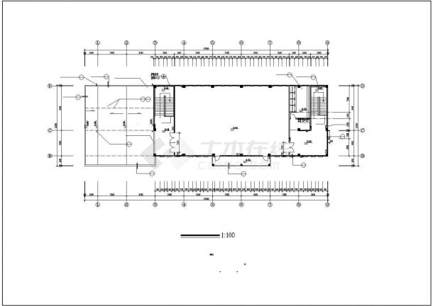 某小学多功能教学楼建筑施工图（CAD，11张图纸）-图二