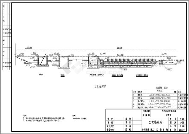 某40吨人工湿地CAD构造设计完整全套图纸-图一