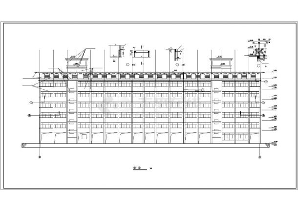 [广西南宁]某中学六层教学楼建筑施工图-图一