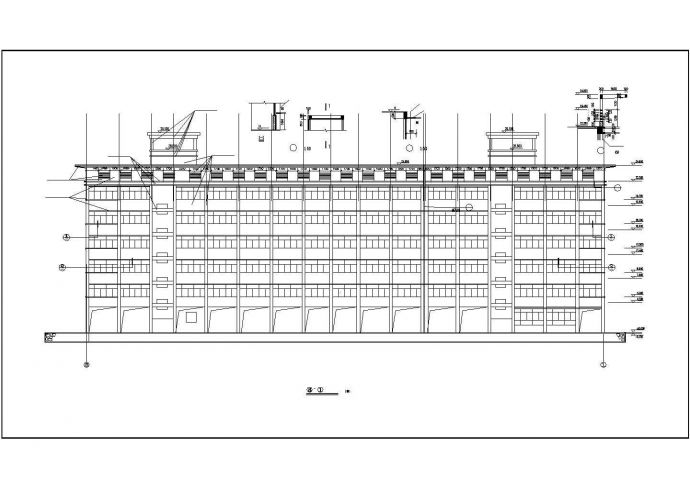 某中学教学楼建筑施工图(CAD，6张图纸)_图1