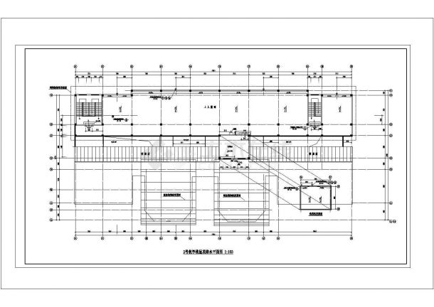 某六层框架结构教学楼设计cad全套建筑平面施工图（含3栋设计，21张图）-图一