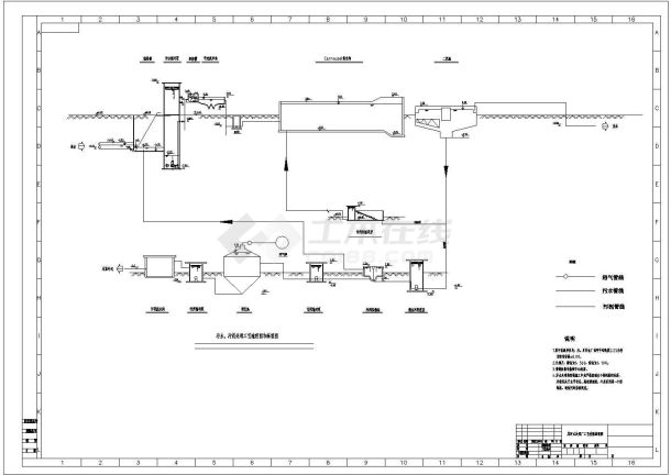 某工程污水处理厂工艺CAD设计图纸氧化沟-图一
