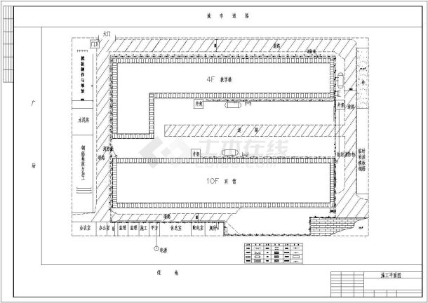 长沙施工平面设计全套施工cad图-图一