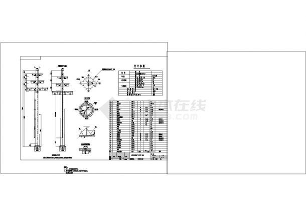 黑河市某地10KV电力杆设施设计cad图纸，共一份资料-图一