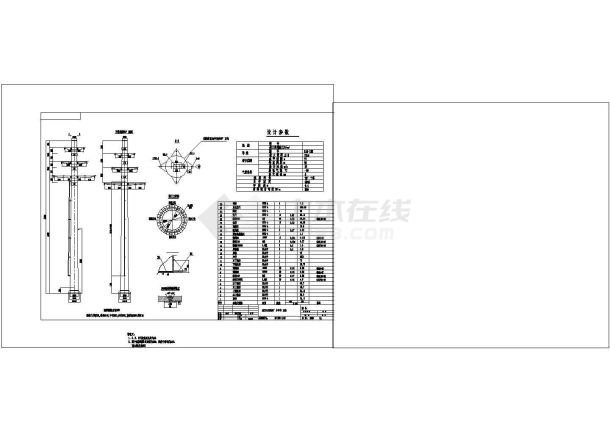 黑河市某地10KV电力杆设施设计cad图纸，共一份资料-图一