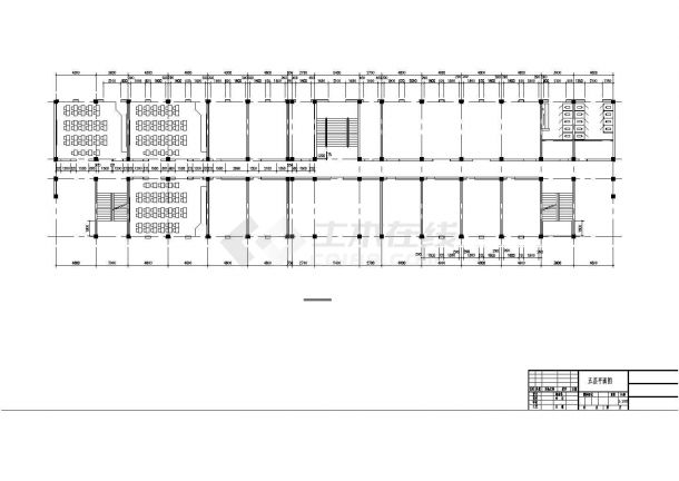 呼和浩特某实验中学5630平五层框架结构教学楼建筑结构设计CAD图纸-图二
