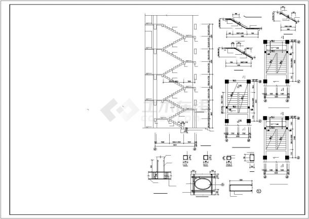 某框架结构办公楼建筑设计施工CAD图纸-图一