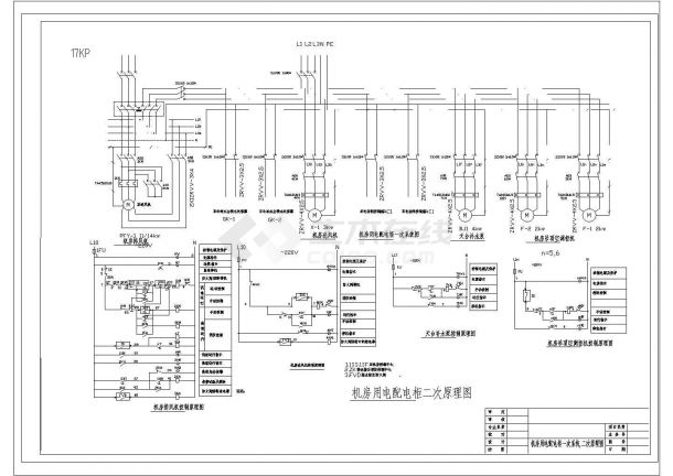 某类型中央空调电气系统CAD图-图一