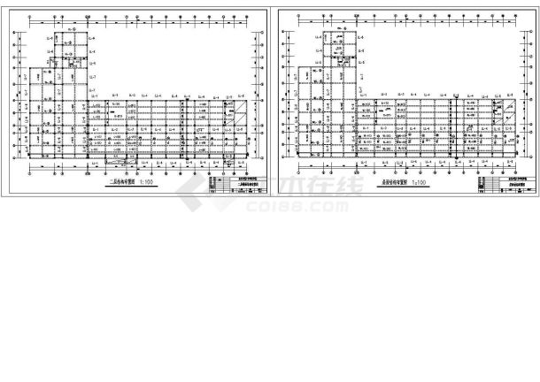无锡市人民西路路某中学4千平米三层教学楼全套建筑设计CAD图纸-图二