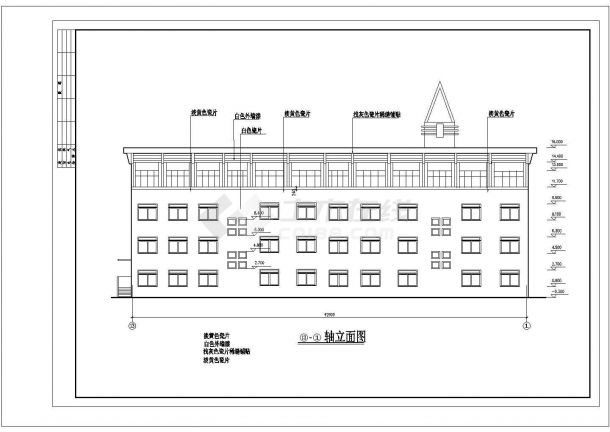 某小学教学楼建筑施工图（CAD，8张图纸）-图二