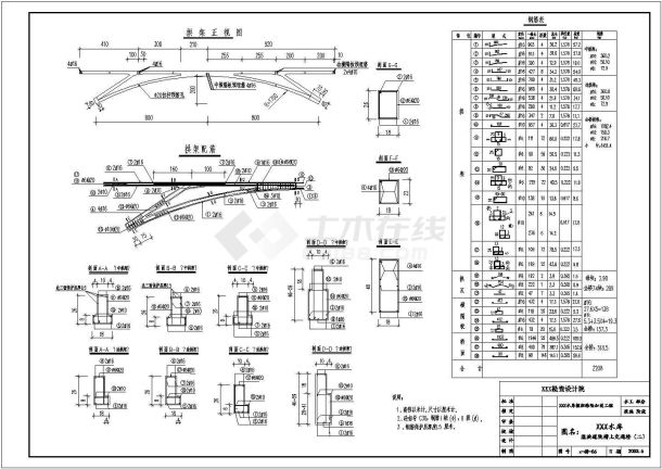 某地区水利工程交通桥CAD施工详图-图一