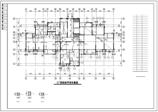 厂房设计_某厂房职工宿舍楼4层结构cad施工设计图纸-图二