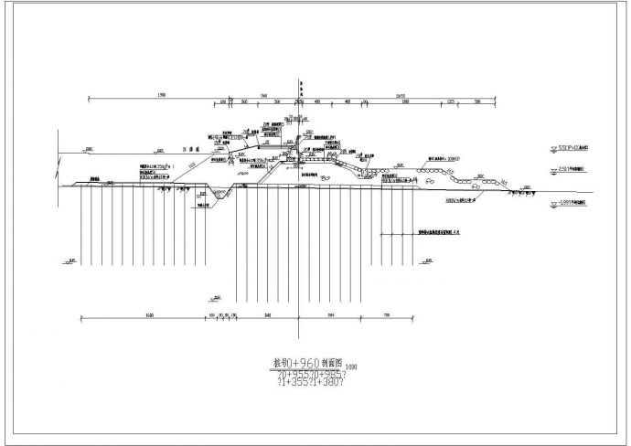 某水利工程防洪堤断面设计CAD施工图纸_图1