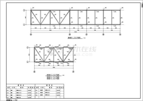 某水利码头工程钢结构管架CAD设计完整布置图-图二