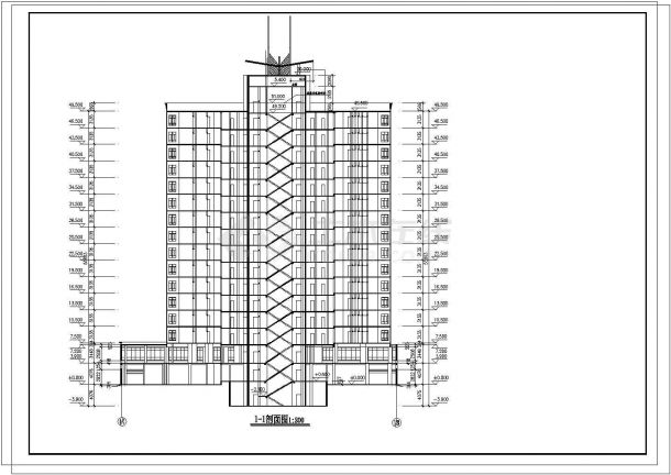 某地区高层建筑全套施工图纸CAD-图一