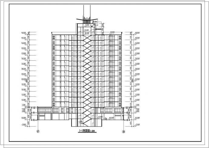 某地区高层建筑全套施工图纸CAD_图1