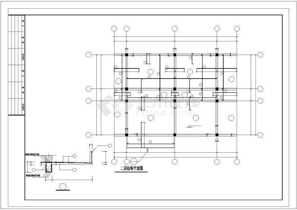 某地区3层框架办公楼结构CAD设计施工图(含设计说明）-图一