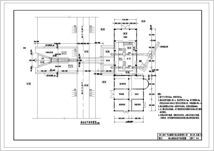 某离心泵扬水站平面CAD设计完整布置图_图1