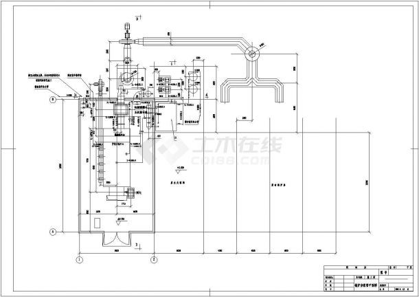 1台6th锅炉设计圈套采暖设计CAD图纸-图二