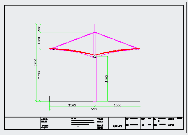 某膜构造车棚设计CAD详细施工图纸_图1