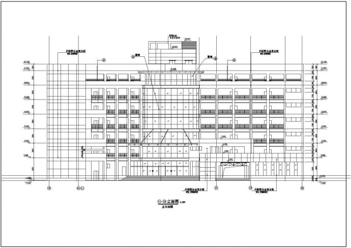 某长40米 宽33米7层4479.08平方米水利局办公楼CAD建筑施工图_图1