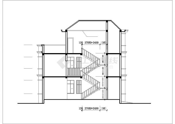 350平米3层砖混结构单体别墅全套建筑设计CAD图纸-图一