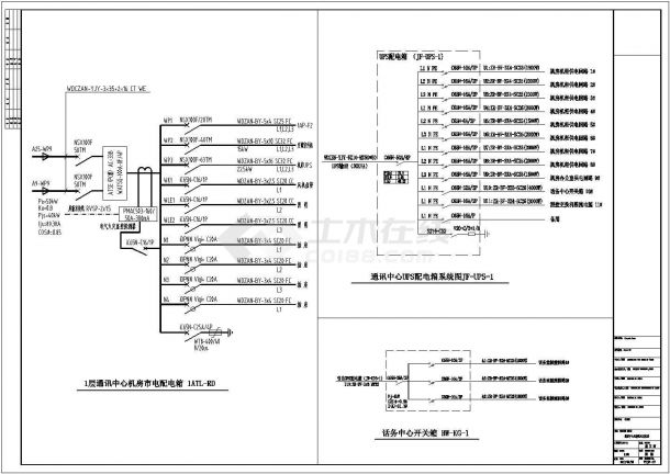 某酒店通讯中心机房电气CAD设计构造图纸-图一