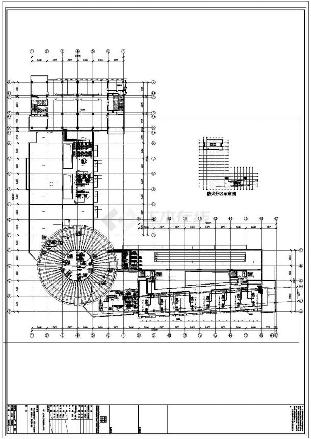 某高层办公楼空调通风及防排烟系统设计cad全套施工图（含设计说明，含人防设计）-图一