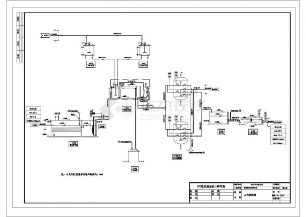 某环境工程CAD图含油废水处理流程图纸-图一
