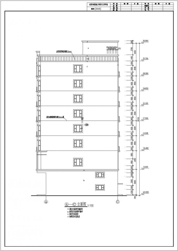 某多层框架结构星级酒店设计cad全套建筑施工图（标注详细）_图1