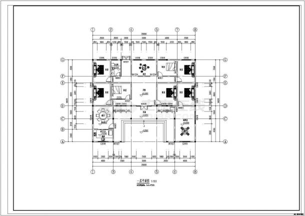某地区私人徽派别墅建筑结构CAD设计构造施工图-图二