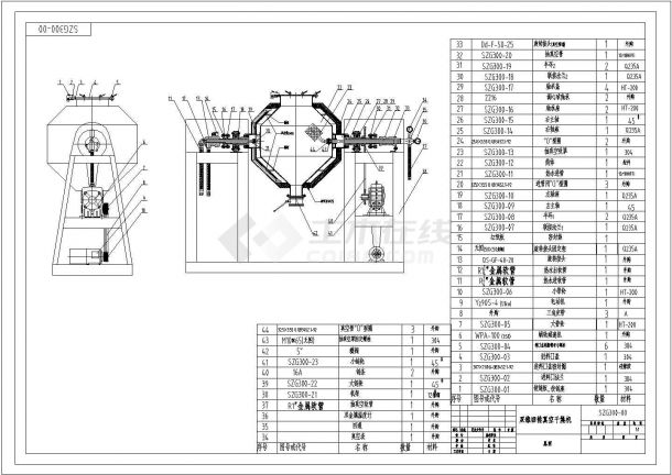 某双锥回转真空干燥机施工设计CAD布置图-图一