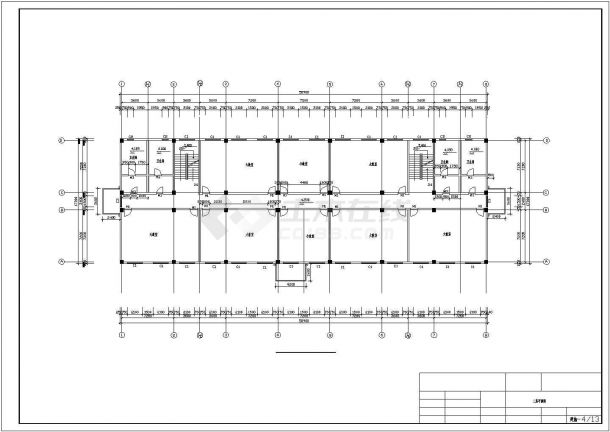 南京市燕亭路某中学5280平米六层框架结构教学楼建筑设计CAD图纸-图一