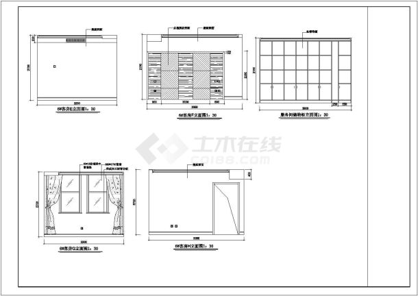 某宾馆客房建筑室内装修设计CAD施工图-图一