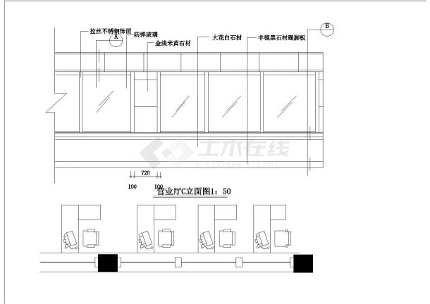 某宾馆客房建筑室内装修设计CAD施工图-图二