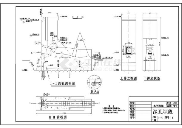 某重力坝水利枢纽工程全套设计cad图纸（含说明书、计算书、CAD图）-图一