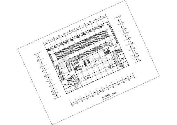 某地高级写字楼CAD框架结构施工设计图-图二