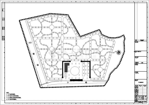某公墓设计CAD构造完整构造施工图-图二