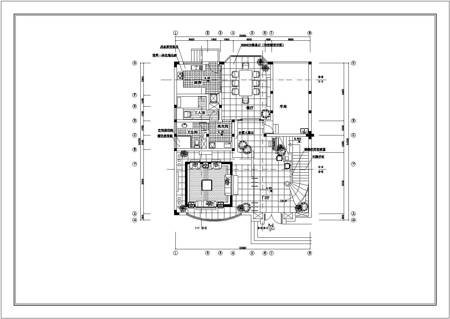 某时尚欧式别墅全套装饰设计CAD室内施工图纸