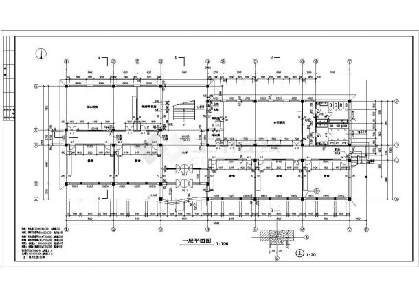 某4层小学教学楼建筑施工图CAD-图二