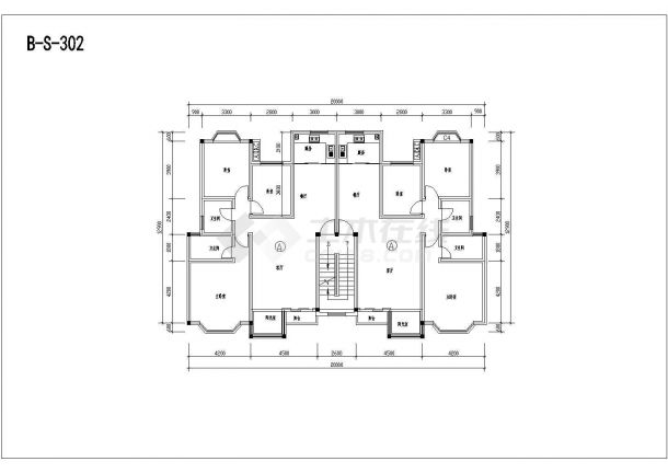 浏阳市多层砖混户型平面方案设计全套施工cad图-图二