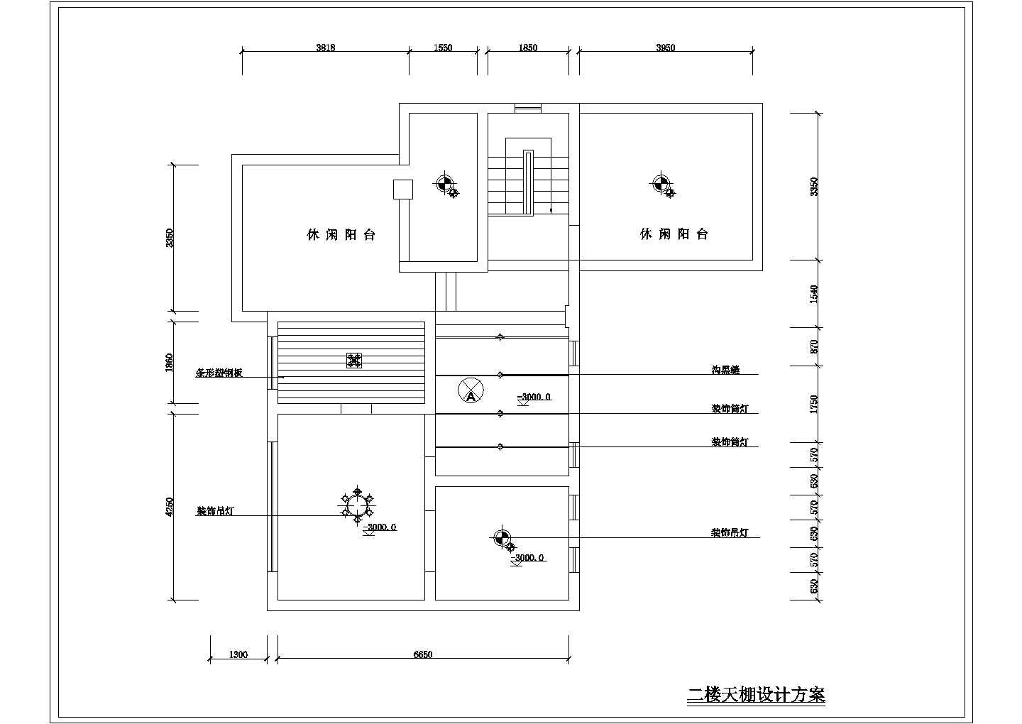 某小别墅室内装修设计方案cad施工图纸