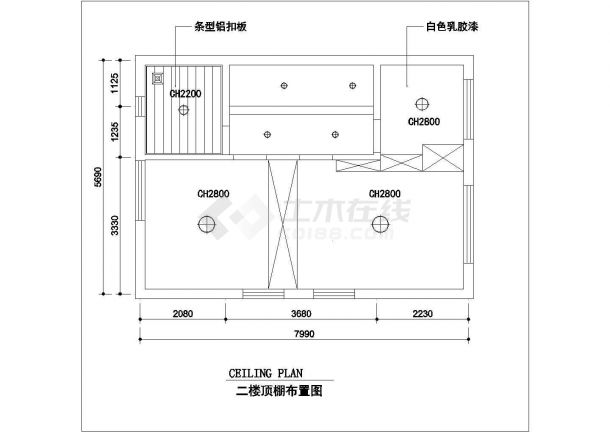 小两居室户型经典装修设计cad施工图纸-图一