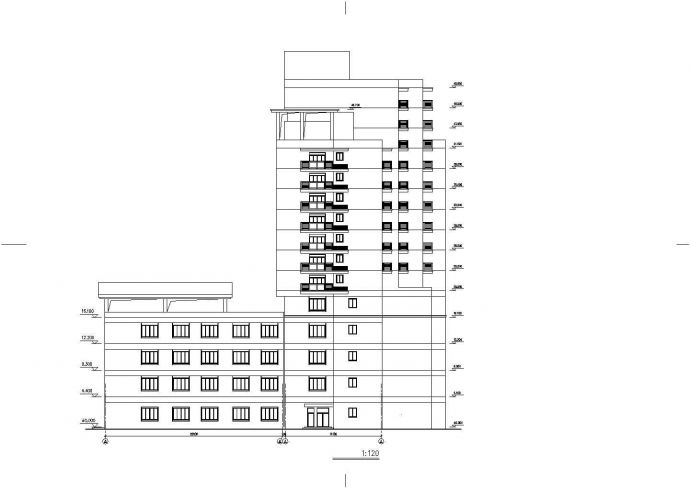 西宁市明泽花园小区15层框架结构住宅楼建筑设计CAD图纸（含机房层）_图1