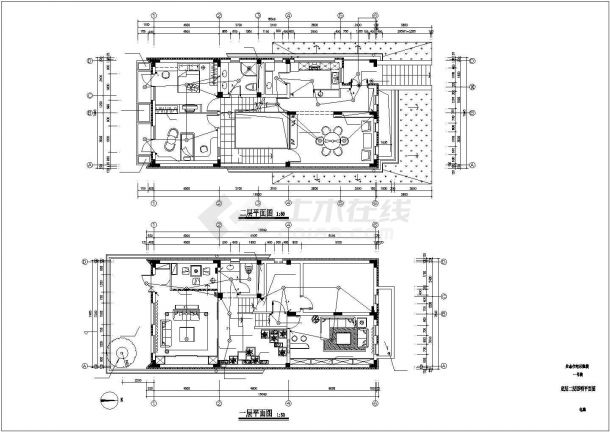 世博住宅（别墅）示范楼电气设计全套完整大样图CAD平面图-图二